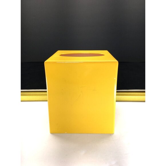 Acrylic Tissue Box Cover Square Yellow Minimalist Design Made In Japan - Picture 4 of 12